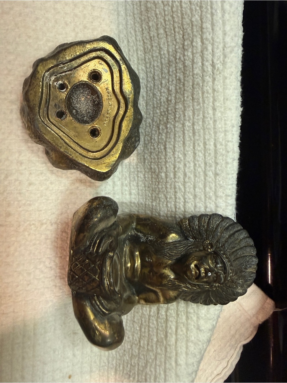 Vintage Made in Japan Bronzed Incense Burner Figurine